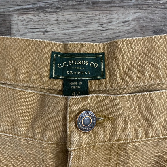 C.C. Filson Pants Men’s Size 42D Beige Seattle Duck Canvas Cloth 42x25 - Picture 5 of 10
